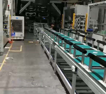 汽车保险杠倍速链输送线视频